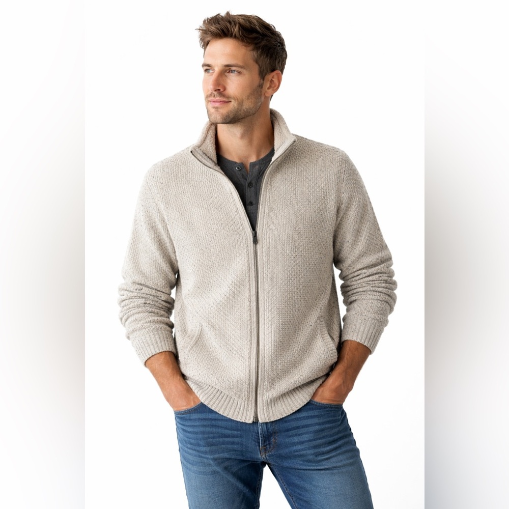 Carbon2Cobalt Skyline Full Zip Marled Cardigan Sweater – Men’s Sz L